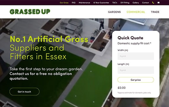 Grassed Up - Website Design Essex Portfolio