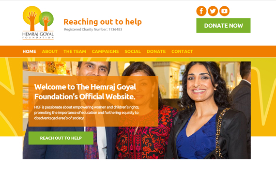 Hemraj Goyal Foundation - Website Design Essex Portfolio