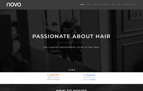 Novo Hair Southend - Website Design Essex Portfolio