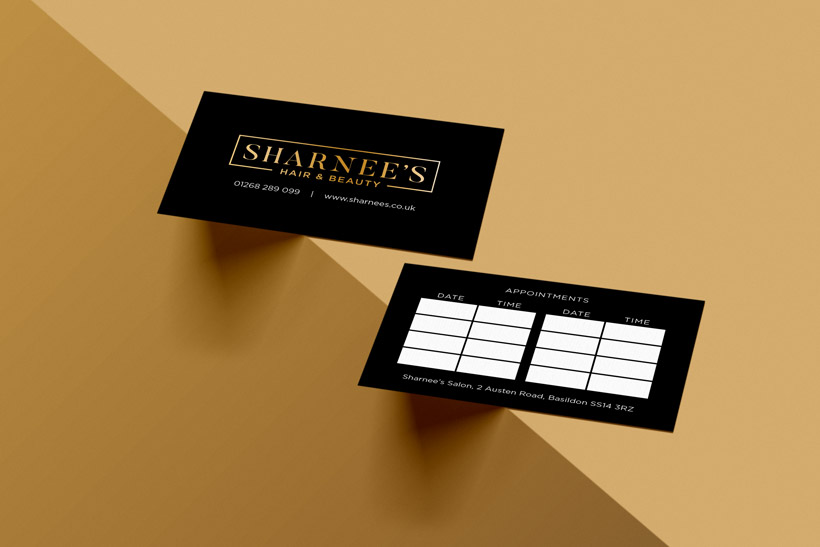 Sharnees | Appointment Card Design