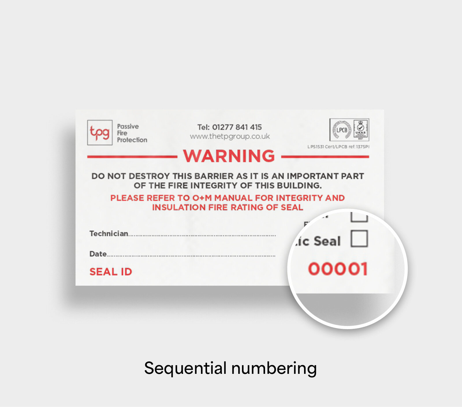 Fire Door & Inspection Sticker Design Essex